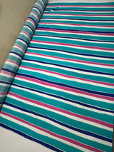 Silk Crepe Printed Cream Stripe