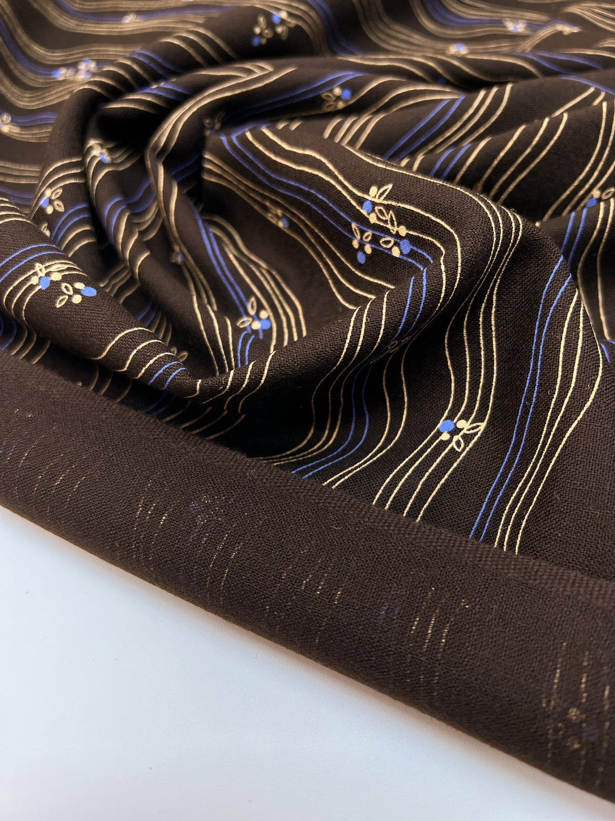 Printed Wool Striped Dress Fabric