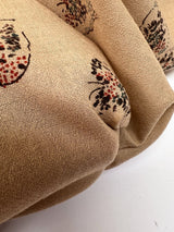 Printed Beige Wool Fabric