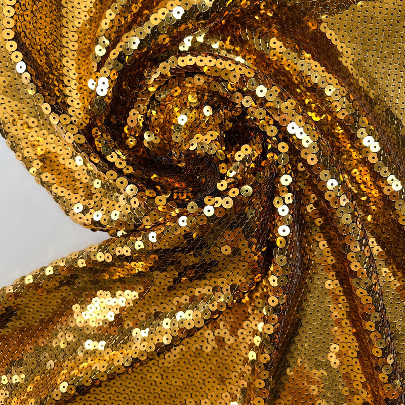 Polyamide Crepe Sequins Fabric Golden Black