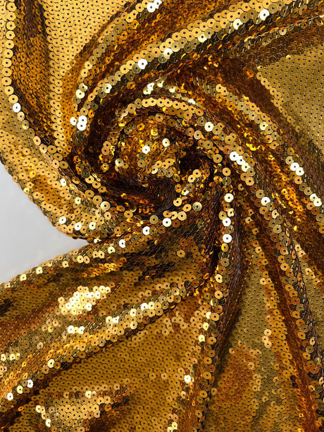 Polyamide Crepe Sequins Fabric Golden Black