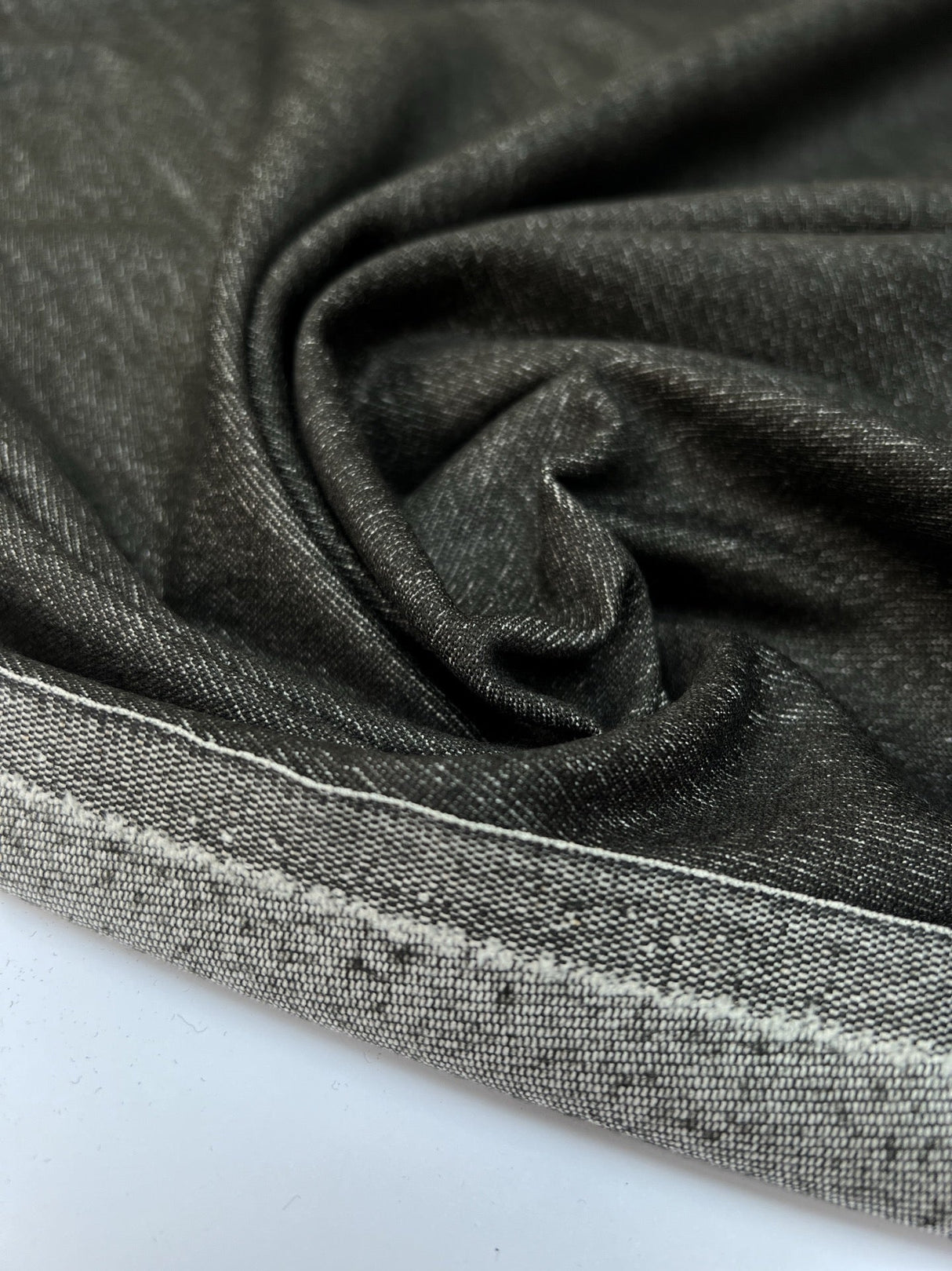 Wool Cotton Woven Melange Gray