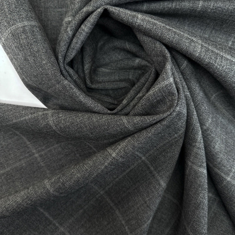 Wool Tweed Checked Gray