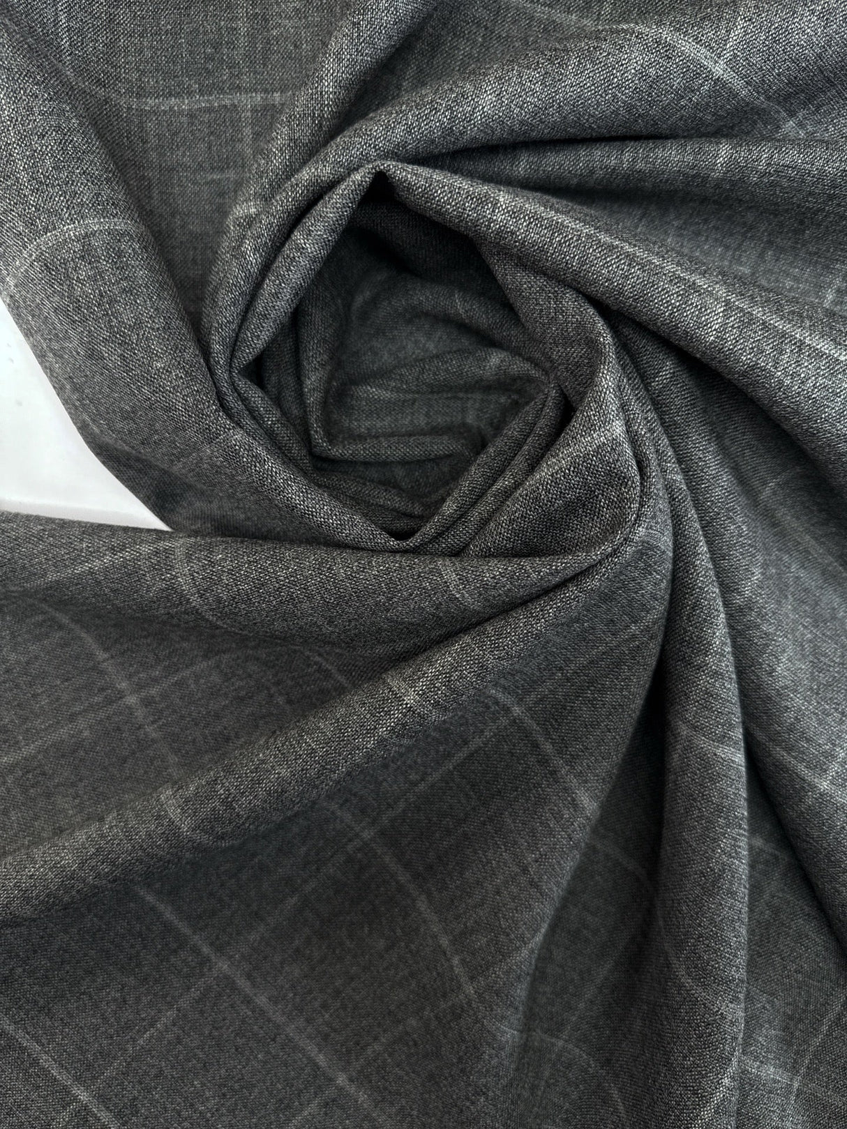 Wool Tweed Checked Gray