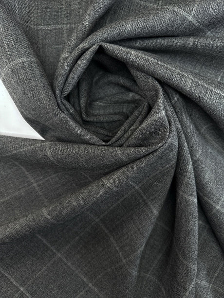 Wool Tweed Checked Gray
