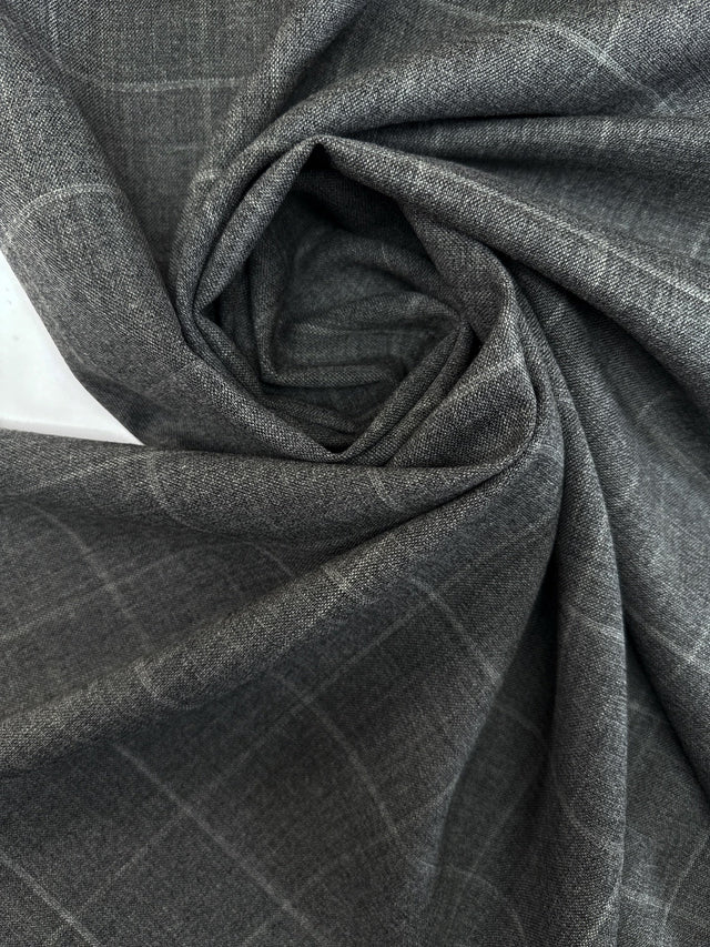 Wool Tweed Checked Gray