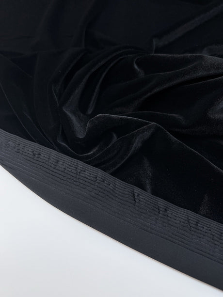 Black Velour Knitted Fabric