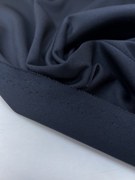 Blue Polyester Elastane Knitted Fabric