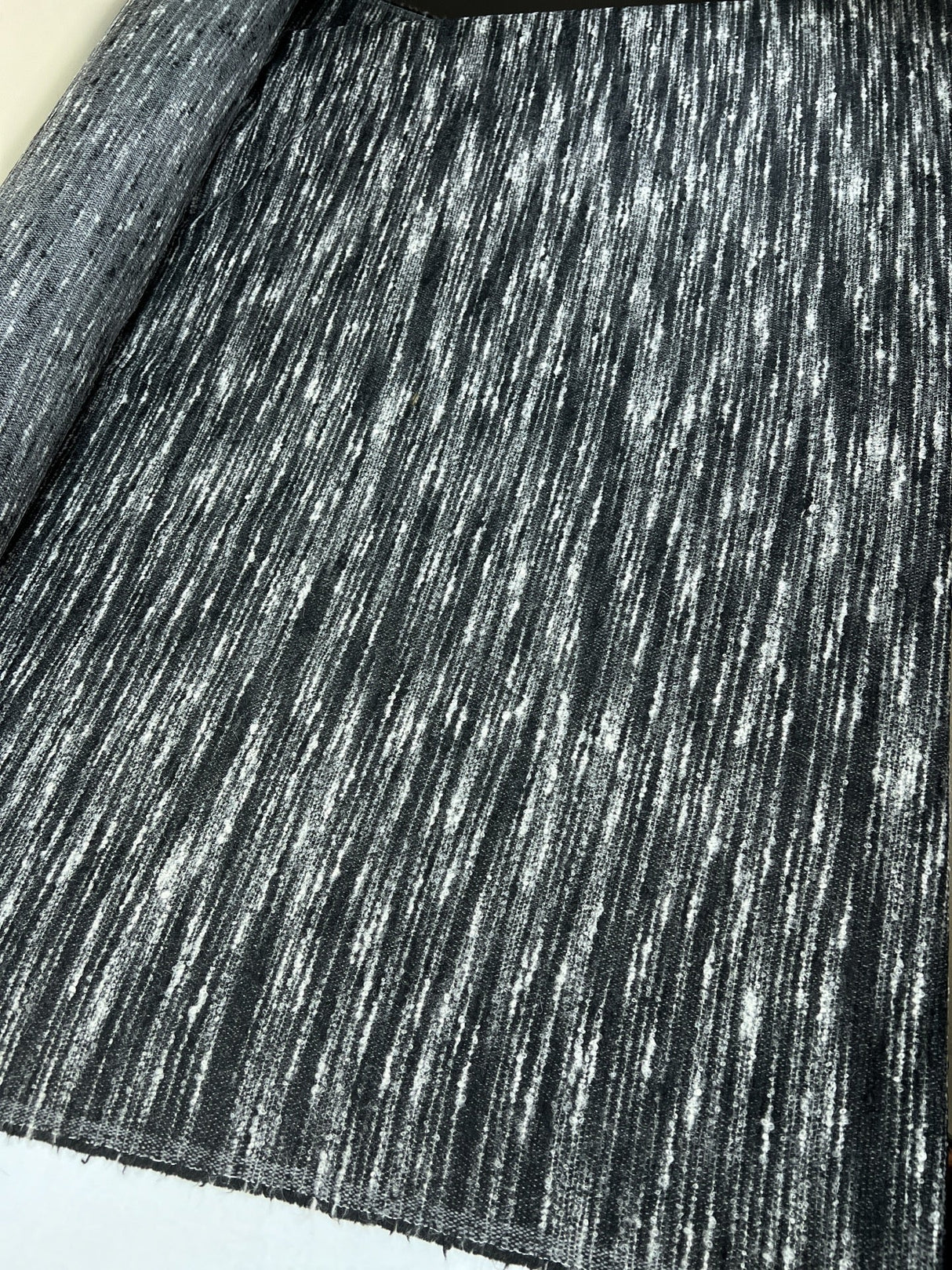 Wool Bouclé Striped Gray Black
