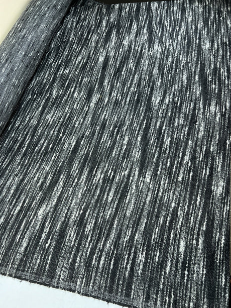 Wool Bouclé Striped Gray Black