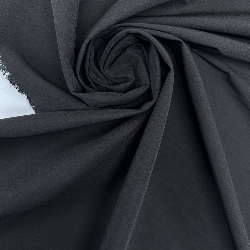 Black Cotton Polyester Elastane Woven