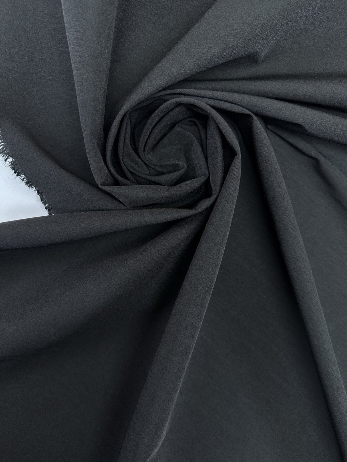 Black Cotton Polyester Elastane Woven