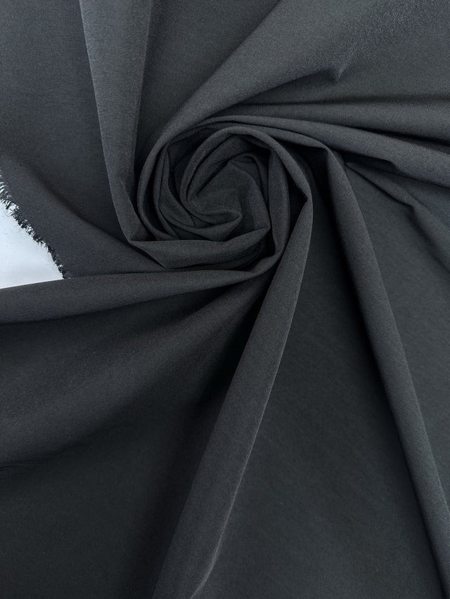 Black Cotton Polyester Elastane Woven