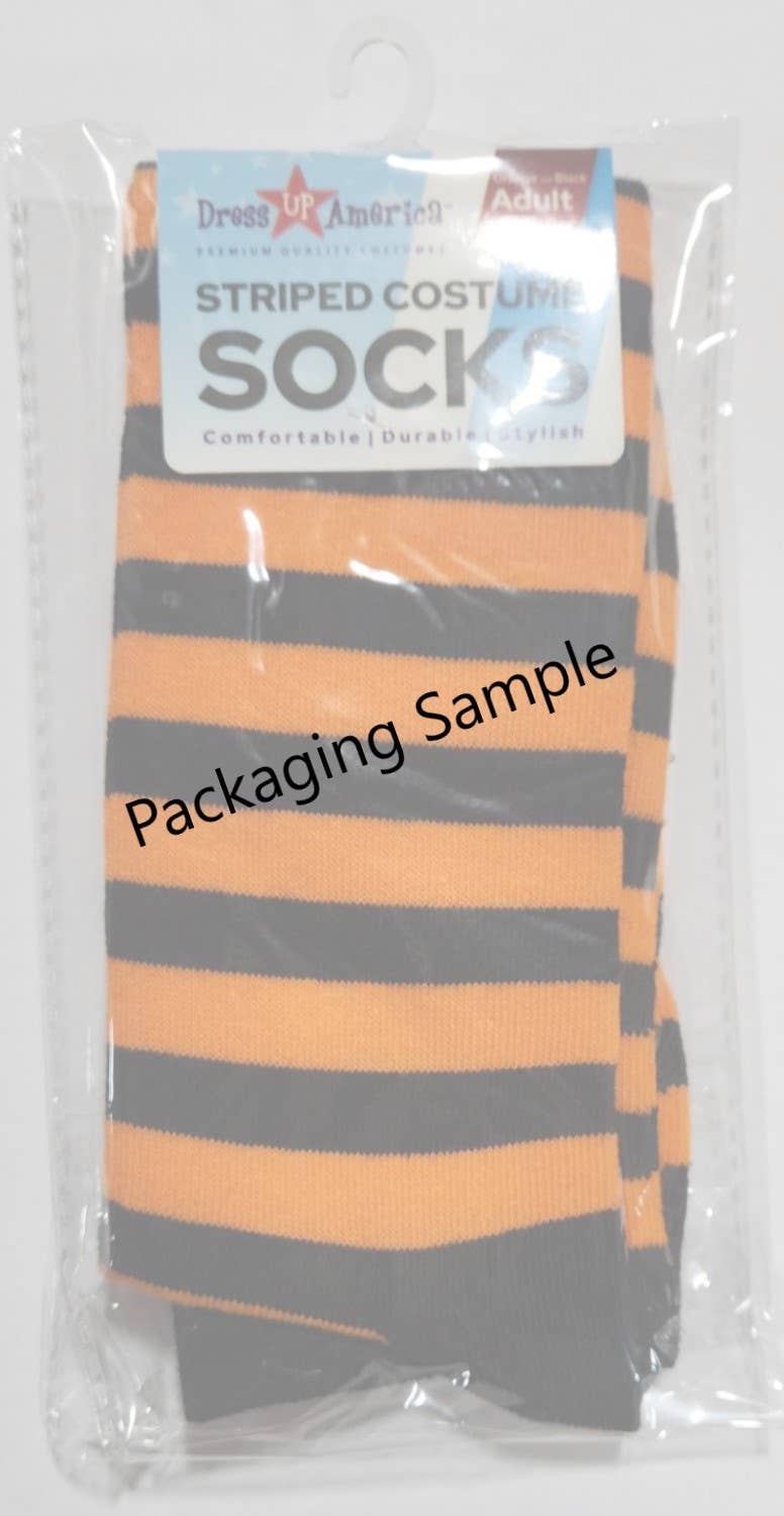 Black & Yellow Striped Knee Socks For Kids Costume Accessory