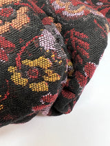 Cotton Jacquard Floral Fabric Red Black