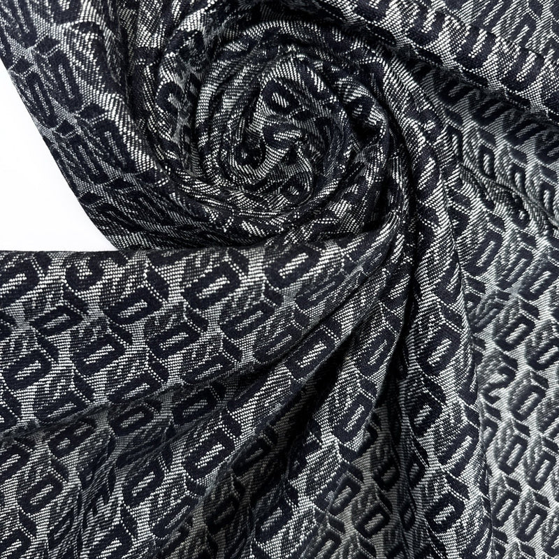 Cotton Jacquard Abstract Gray-Black