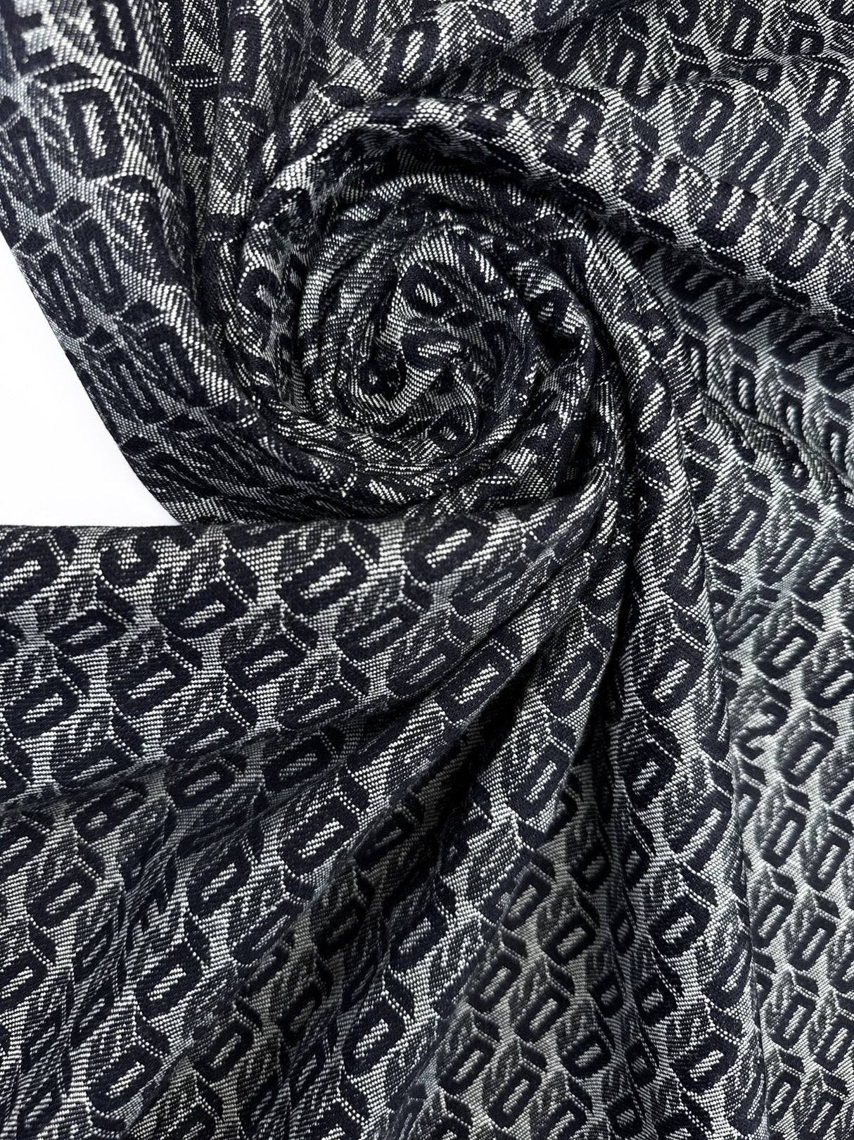 Cotton Jacquard Abstract Gray-Black