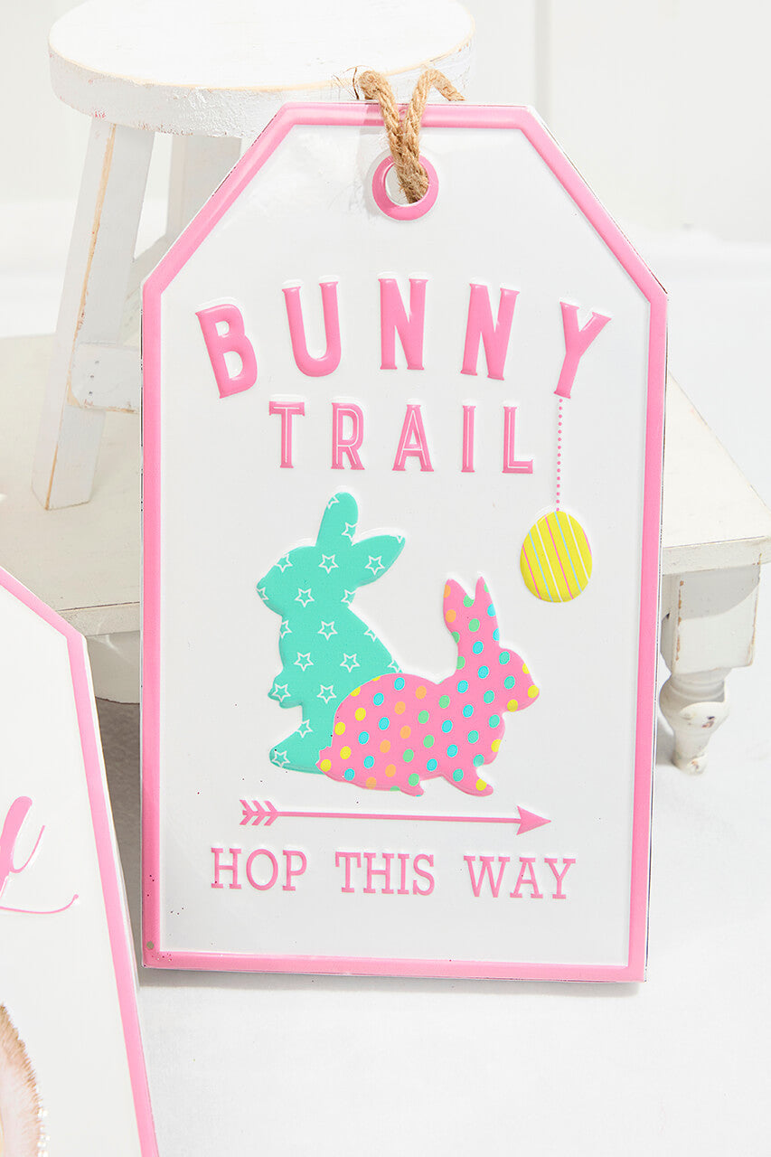 12" Metal Embossed Easter Wall Sign – Vintage Spring Decorative Accent