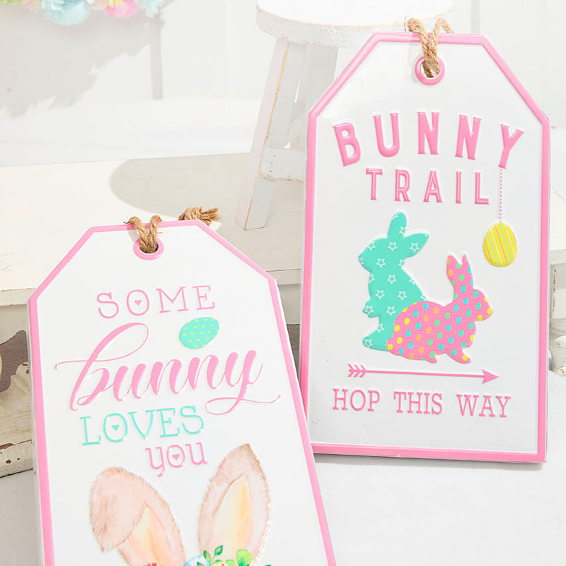 12" Metal Embossed Easter Wall Sign – Vintage Spring Decorative Accent