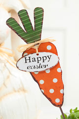 13.9" Metal Easter Carrot Stake – Rustic Outdoor Spring Garden Decor