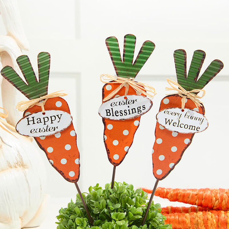 13.9" Metal Easter Carrot Stake