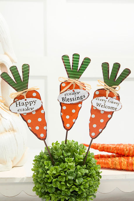 13.9" Metal Easter Carrot Stake
