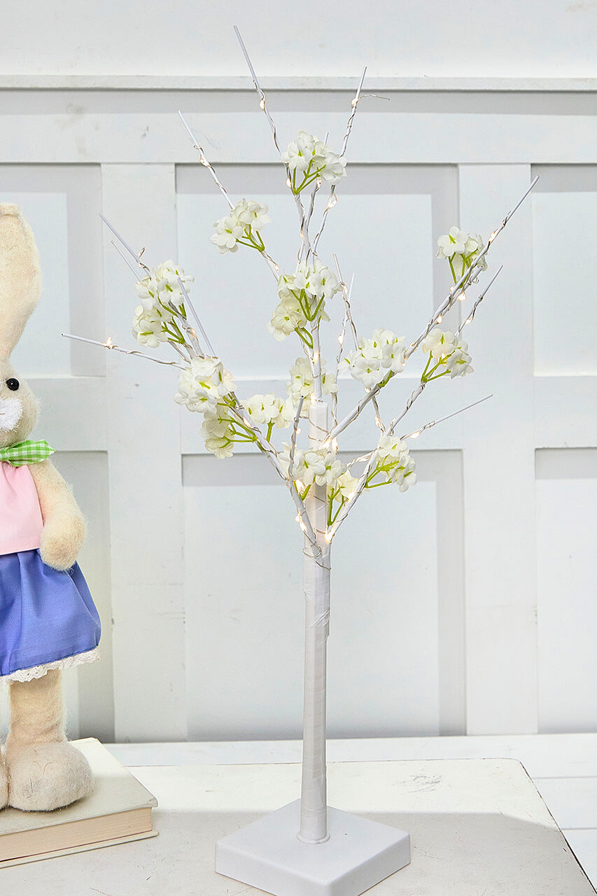 2'H B/O Lighted Easter Tabletop Tree w/ 58 WW Micro LED Lights