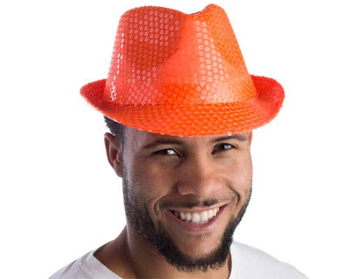 Orange Sequined Fedora