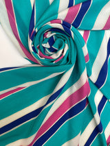 Silk Crepe Printed Cream Stripe