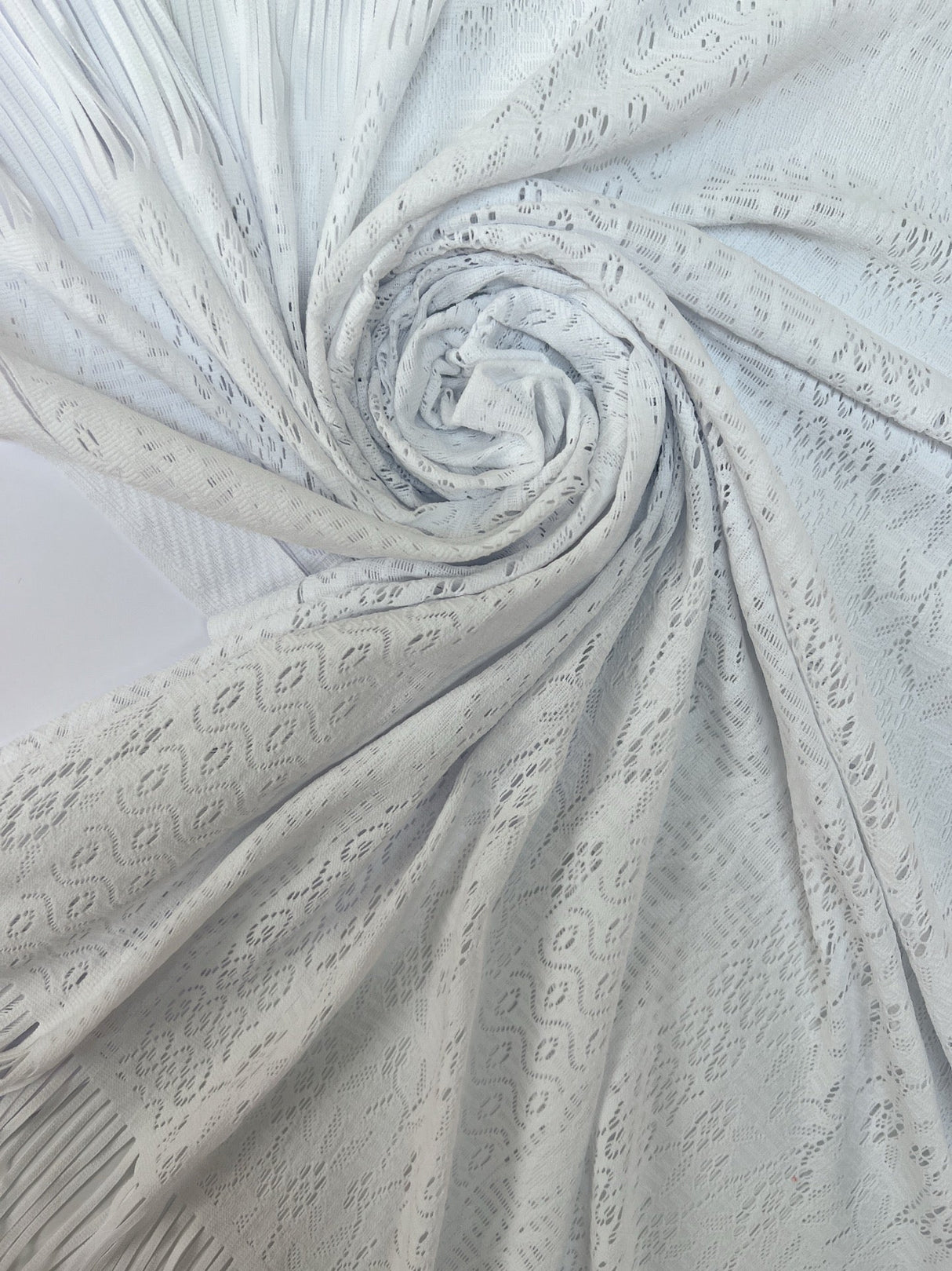 Polyamide Elastane Knitted White Floral Panel Print