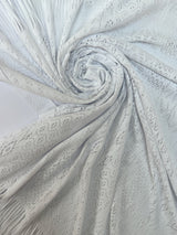 Polyamide Elastane Knitted White Floral Panel Print