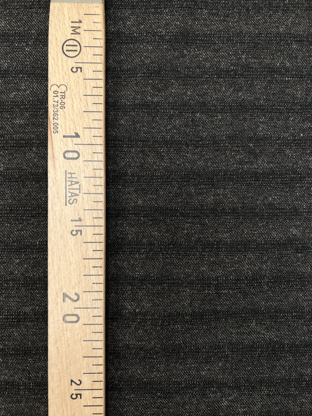 Italian Wool Twill Striped Gray Black
