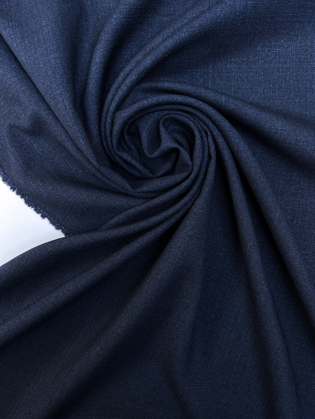 Italian Melange Blue Wool Fabric