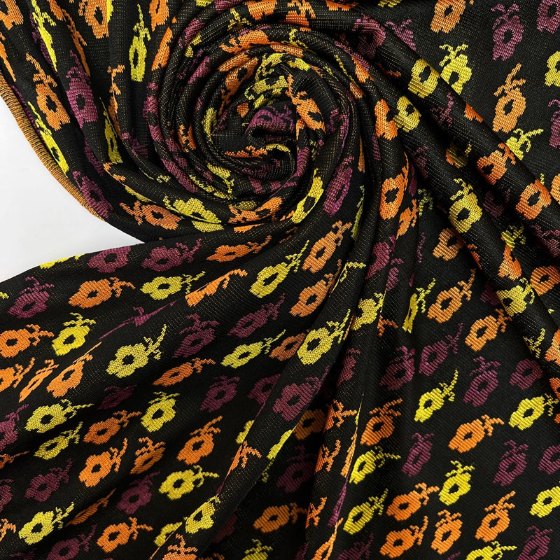 Floral Multicolour Jacquard Knitted Fabric