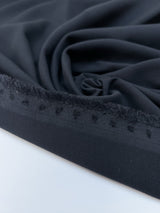 Black Cotton Elastane Double Weave