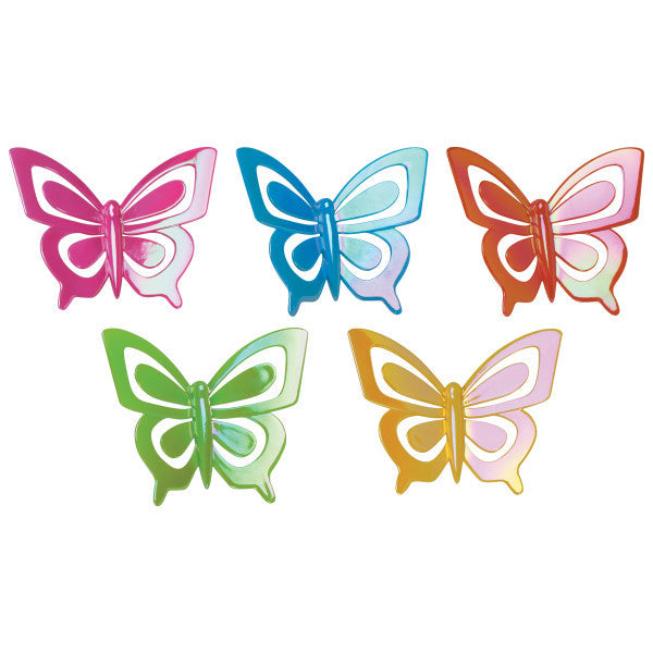 Butterfly Iridescent cupcake and cake toppers - 24 Per Order