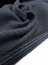 Wool Cotton Fabric Blue Black