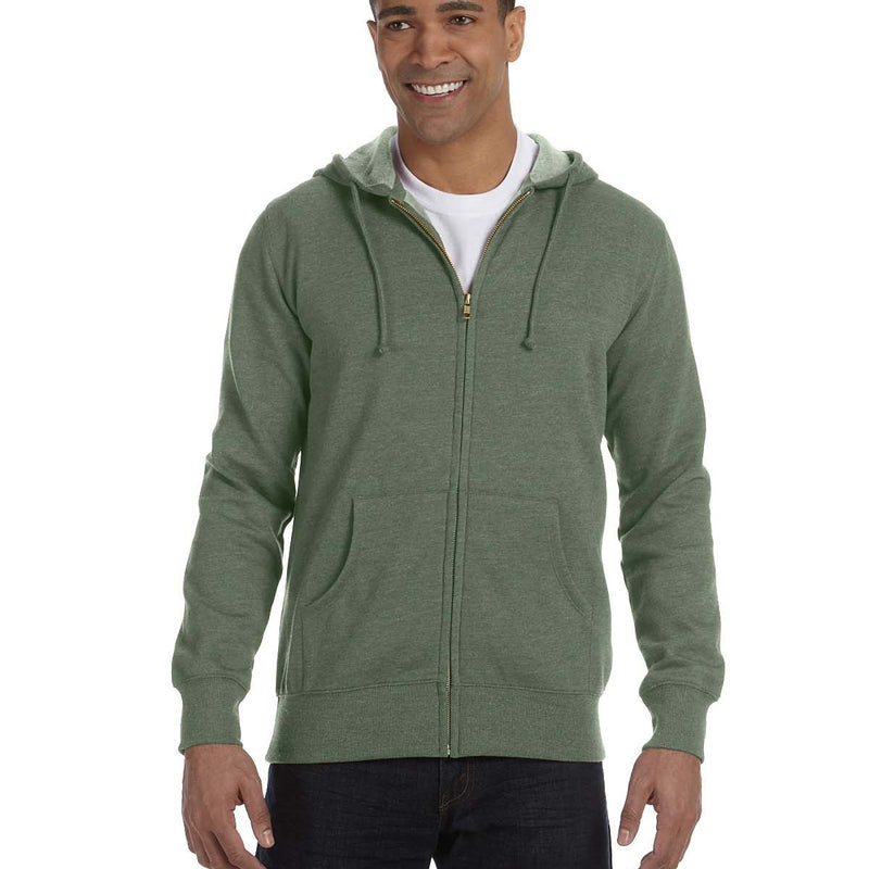 Unisex Heathered Full-Zip Hooded Sweatshirt