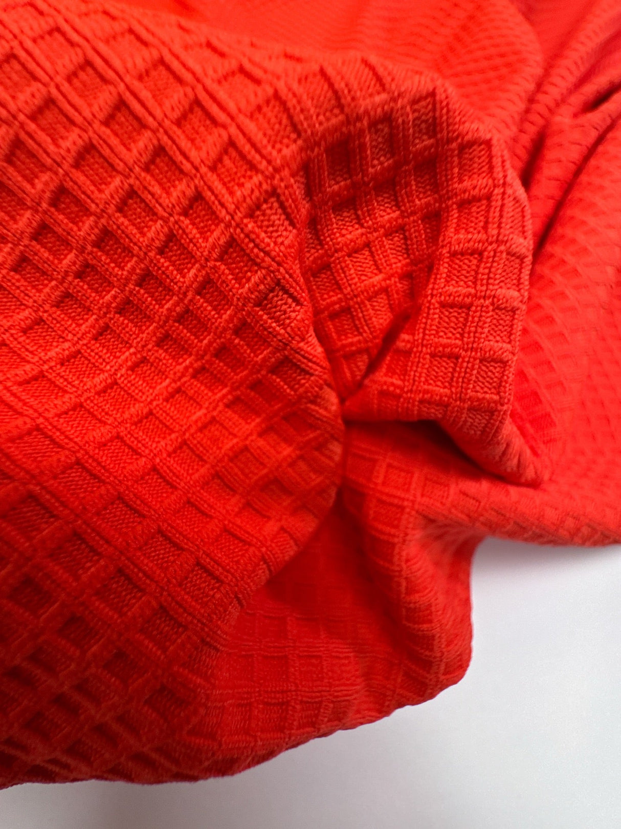 Polyamide Elastane Knitted Fabric Checked Orange
