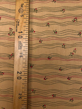 Wool Dress Fabric Brown Beige Striped