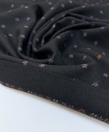 Printed Wool Fabric Purple Black