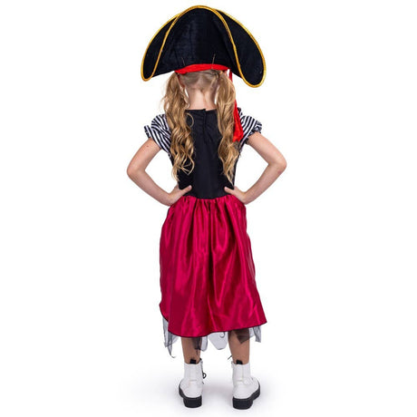 Girls pirate costume dress with hat and eye patch