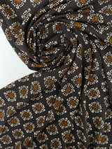 Viscose Woven Geometric Brown Black