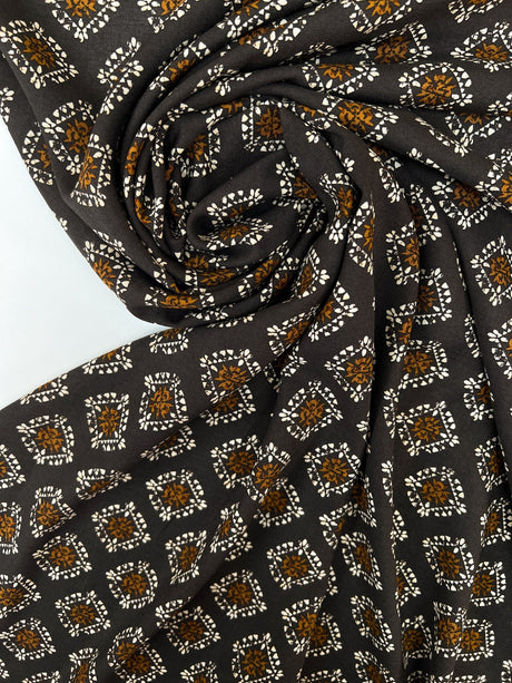 Viscose Woven Geometric Brown Black