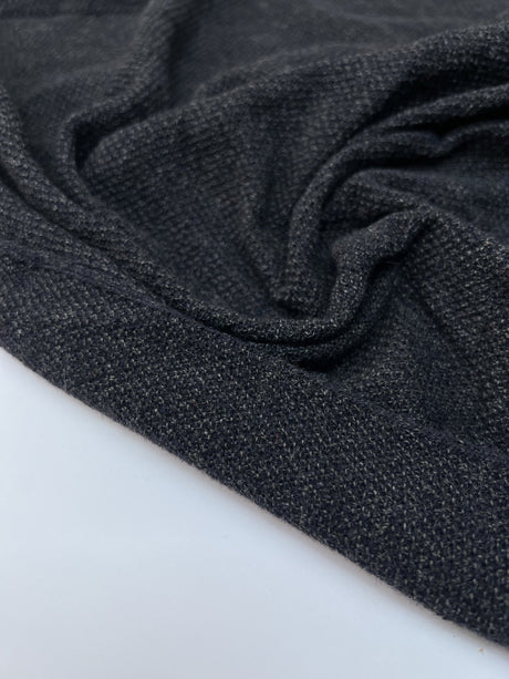 Wool Knitted Fabric Gray Blue