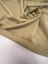 Beige Polyester Elastane Crepe