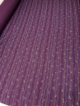 Virgin Wool Striped Fabric Purple Blue
