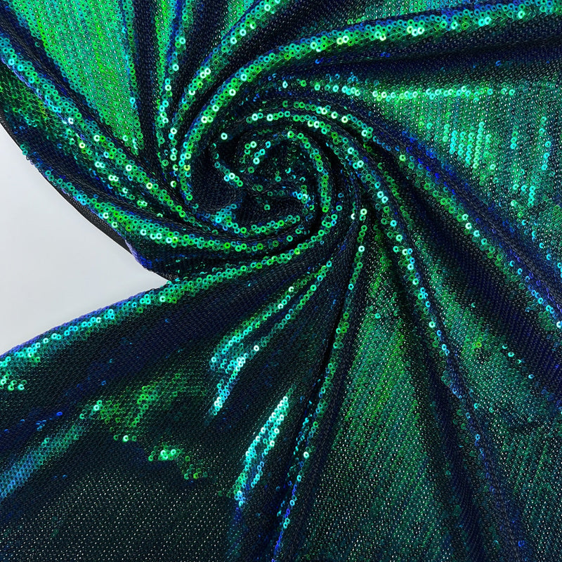 Polyamide Sequined Mesh Green Blue