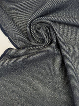 Cotton Lurex Tweed Striped Blue White