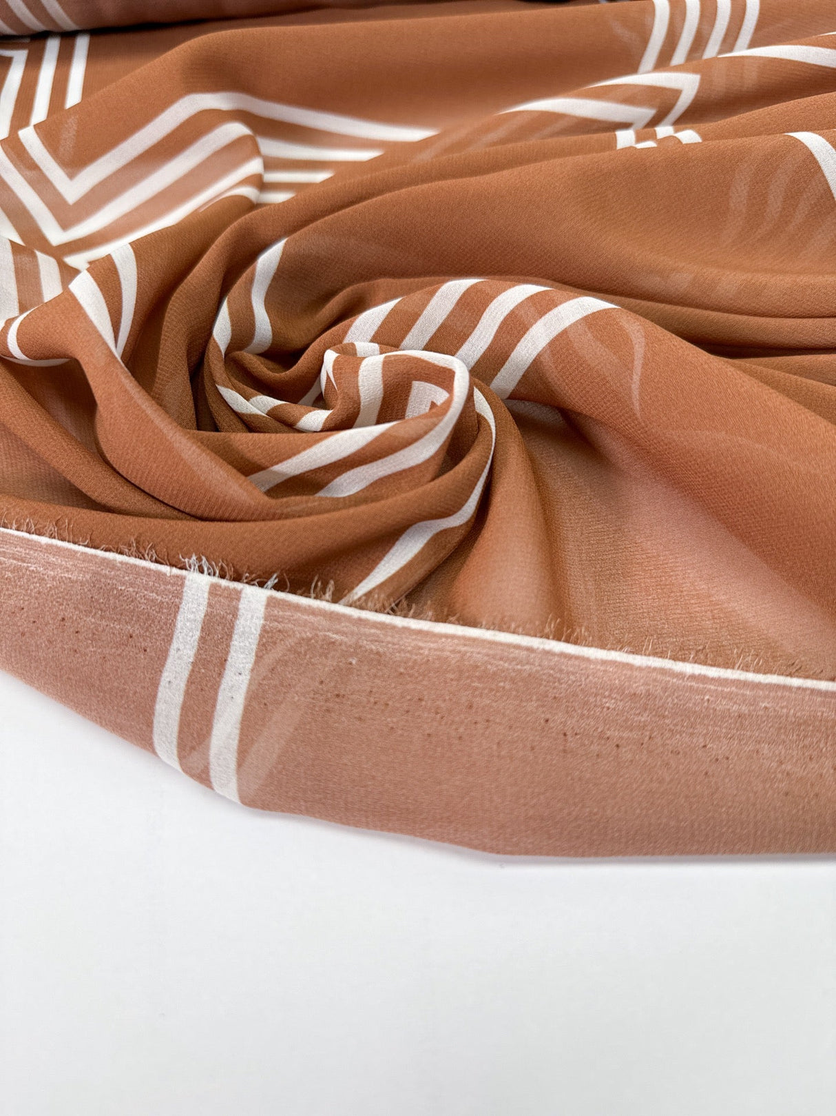 Polyester Chiffon Printed White Beige